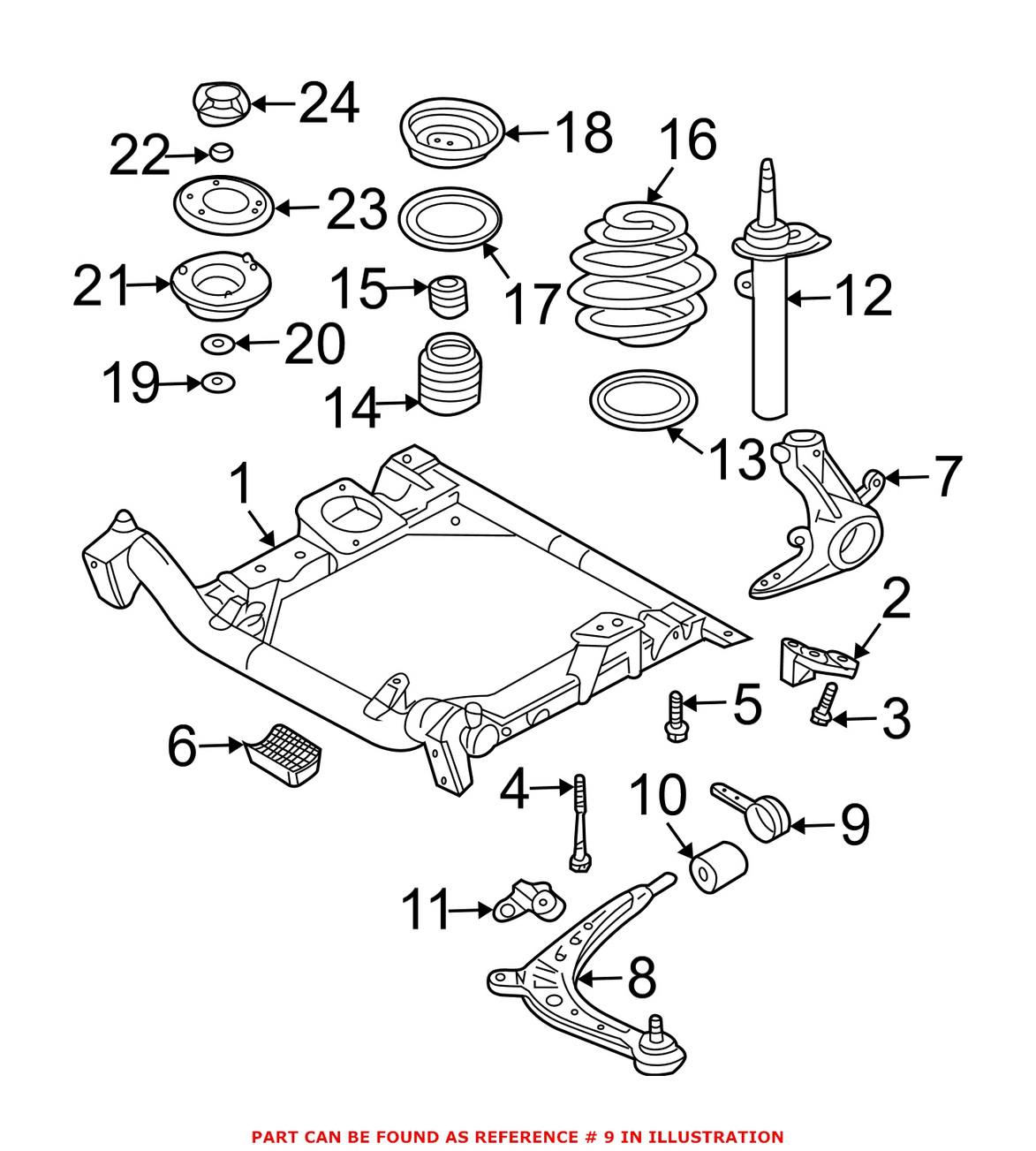 BMW Control Arm Bushing Bracket - Front Driver Side 31121139791